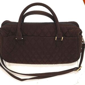 Vera Bradley Boston Expresso Brown Quilted Satchel/Crossbody Bag